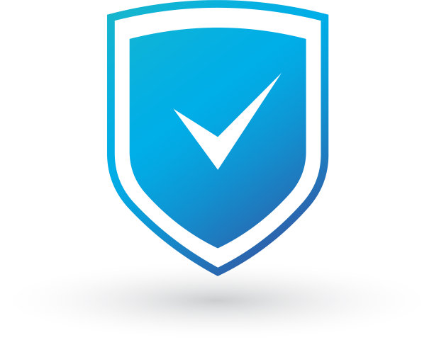 盾牌与检查标志图标在白色风格图片下载