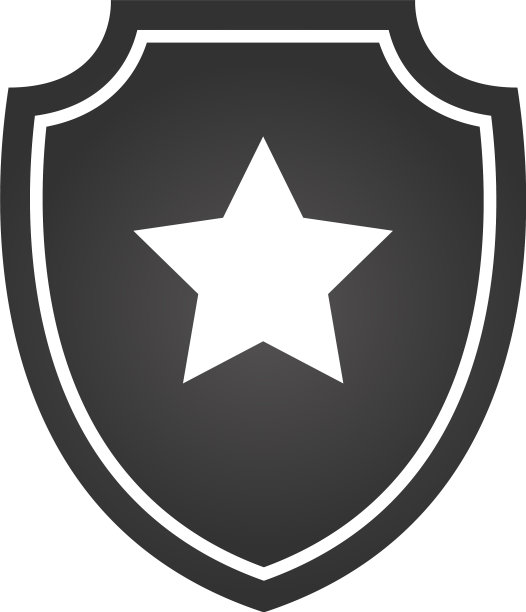 白色背景上的星星盾牌图片下载