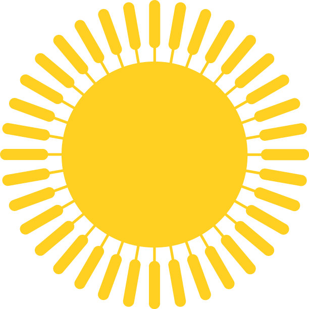 黄色太阳爆发图标或现代简约扁平logo图片下载