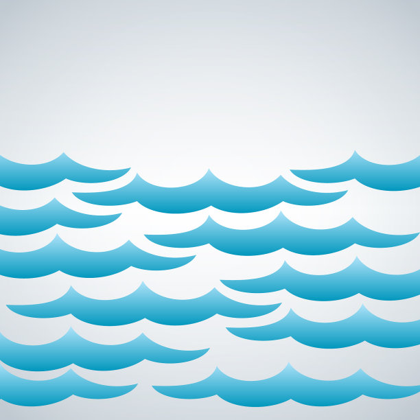 海洋无缝模式与程式化的蓝色波浪图片下载