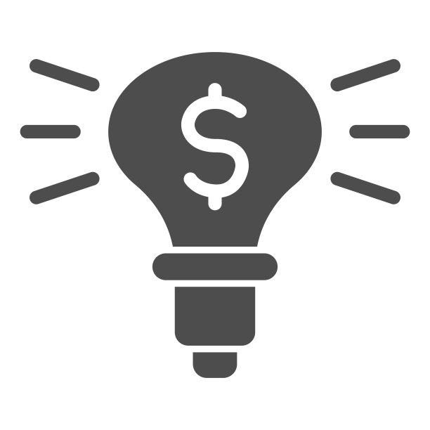 灯泡里面有美元的固体图标。创意灯饰符号，白色背景上的象形文字风格。投资和创新标志的移动概念和网页设计。图片下载
