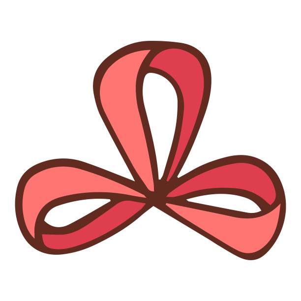 装饰红色蝴蝶结图标，手绘风格图片下载