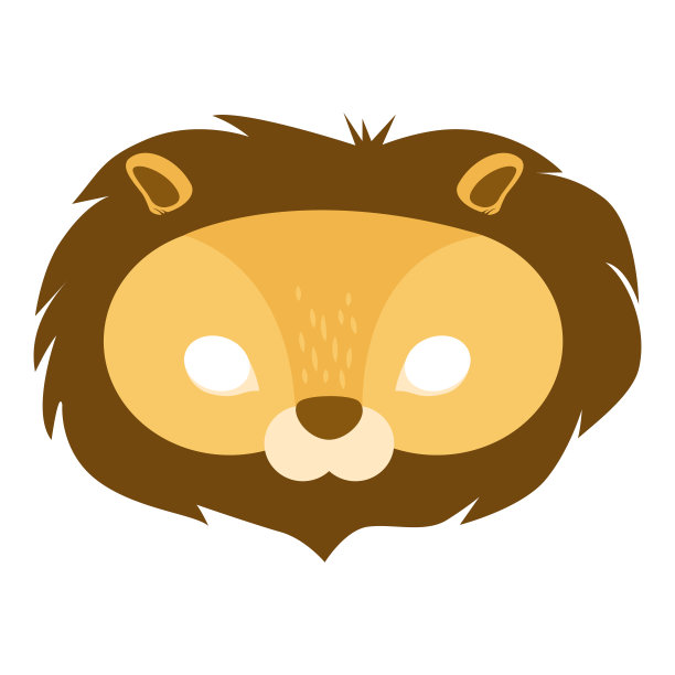 嘉年华面具动物非洲狮插画图片下载