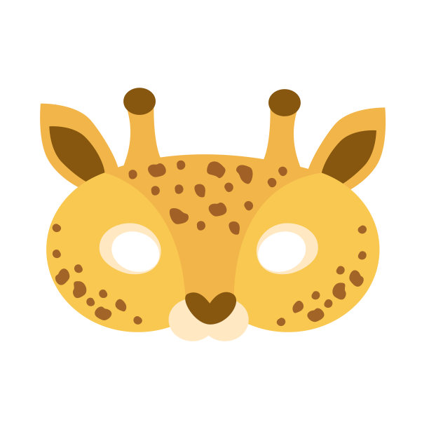 嘉年华面具动物非洲长颈鹿插画图片下载