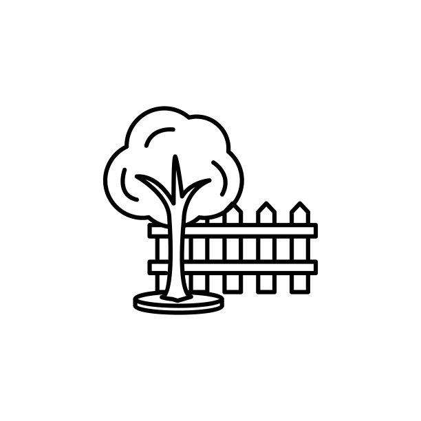 白色背景上的栅栏线插图图标图片下载