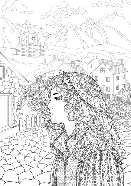 彩色书的成年人与美丽的公主图片下载