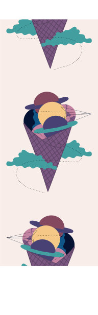 垂直无缝的边界与银河冰淇淋图片下载