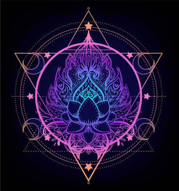 神圣的几何学和boo符号设置阿育吠陀标志图片下载