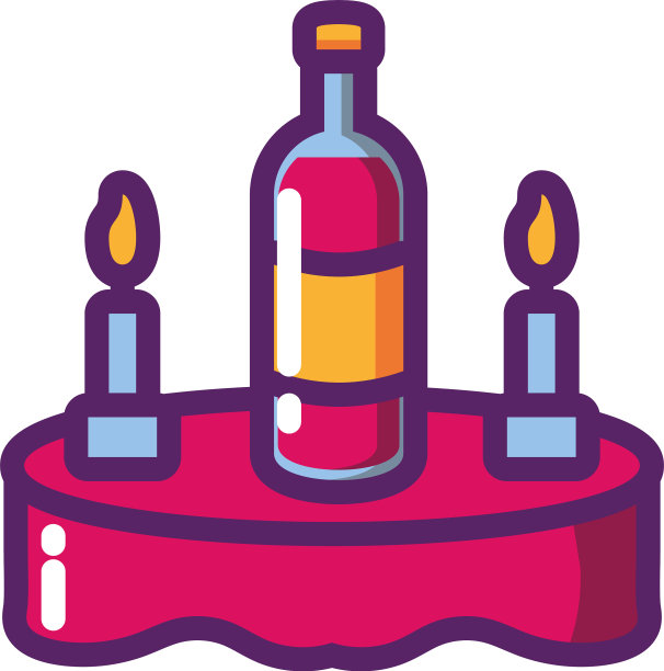 桌上是孤立的酒瓶和蜡烛图片下载