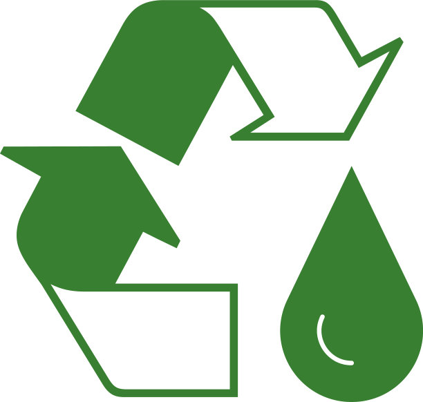 水滴与回收符号一举两得图片下载