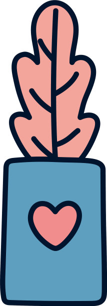 盆栽植物用爱心装饰图片下载