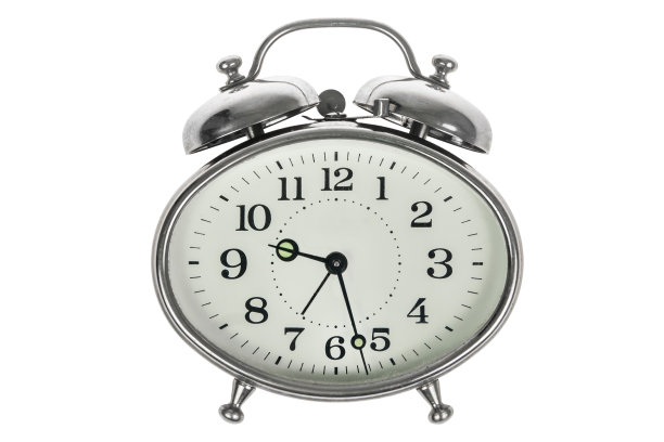 复古闹钟在白色的背景图片下载