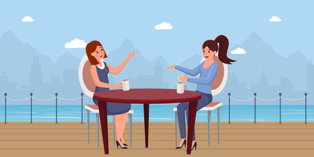 喝平底咖啡的女人图片下载