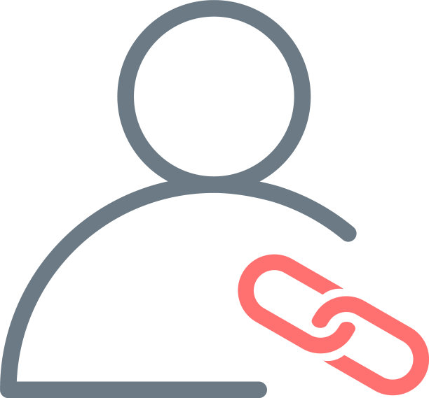 线性用户配置文件图标与链接股票隔离图片下载