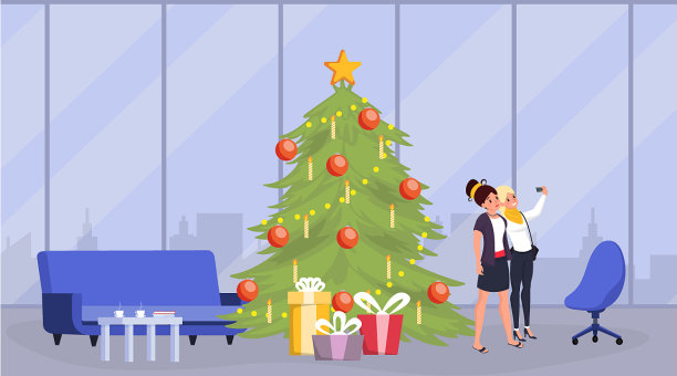 女孩庆祝新年图片下载