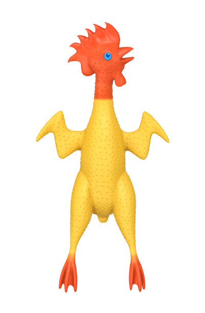 橡胶公鸡孤立在白色背景上图片下载