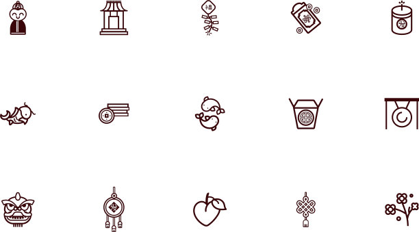 捆绑中国新年的图标图片下载