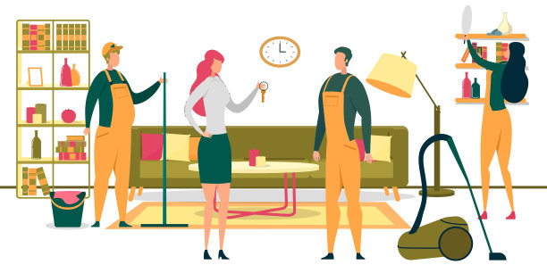 女士将钥匙交给清洁服务人员图片下载