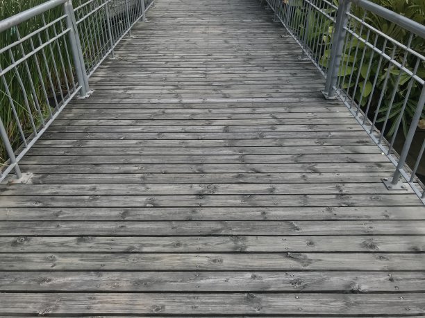 公园内的户外木栈道图片下载