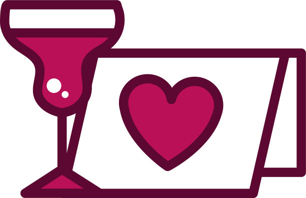 酒杯浪漫爱情卡片庆祝饮品图片下载