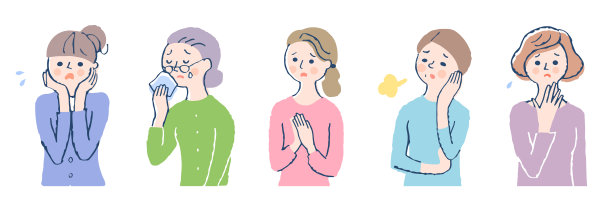 不同女人的一组困惑的面部表情图片下载