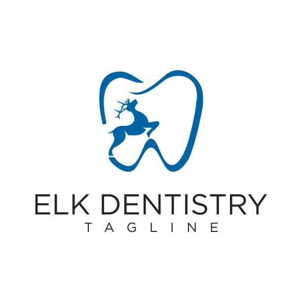 牙科与麋鹿标志股票麋鹿牙科标志图片下载