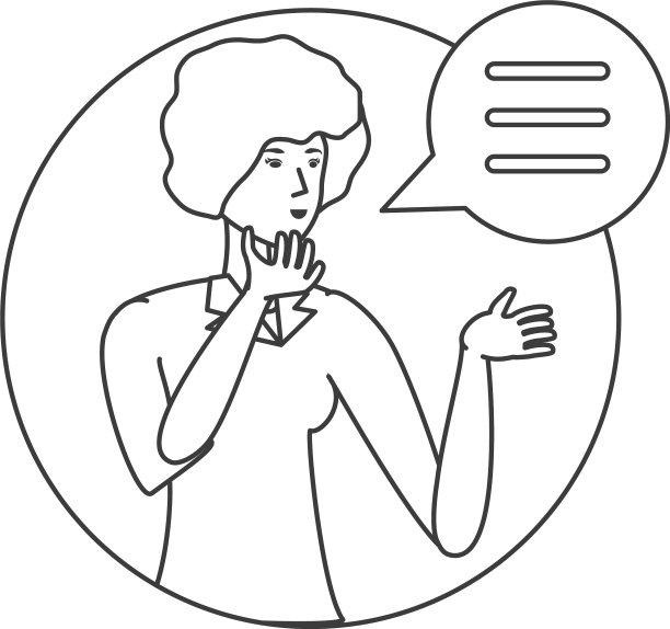 可爱的年轻女人说话泡泡图片下载