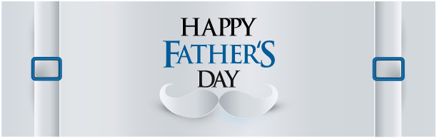 父亲节背景的节日横幅问候设计，海报，传单。白色的背景，白色的胡子，背带，眼镜。空白的文字，剪纸风格，矢量插图图片下载