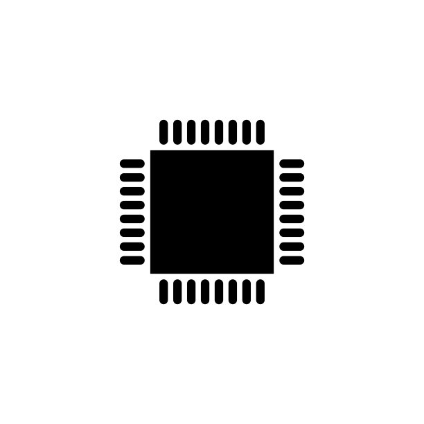 电子芯片矢量图标孤立在白色背景上。电脑芯片图标。CPU微处理器芯片图标。图片下载