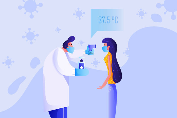 医生筛查Covid-19症状。素材图片