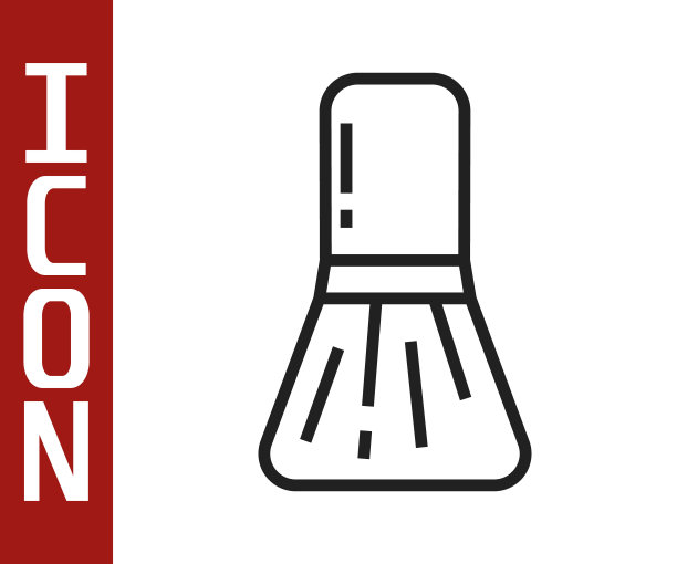 黑色线条化妆刷图标隔离在白色背景。矢量图图片下载