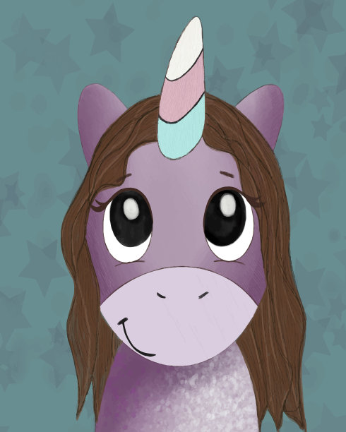 紫色独角兽女孩图片下载
