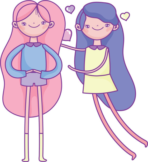 可爱的年轻女子，情人节快乐图片下载