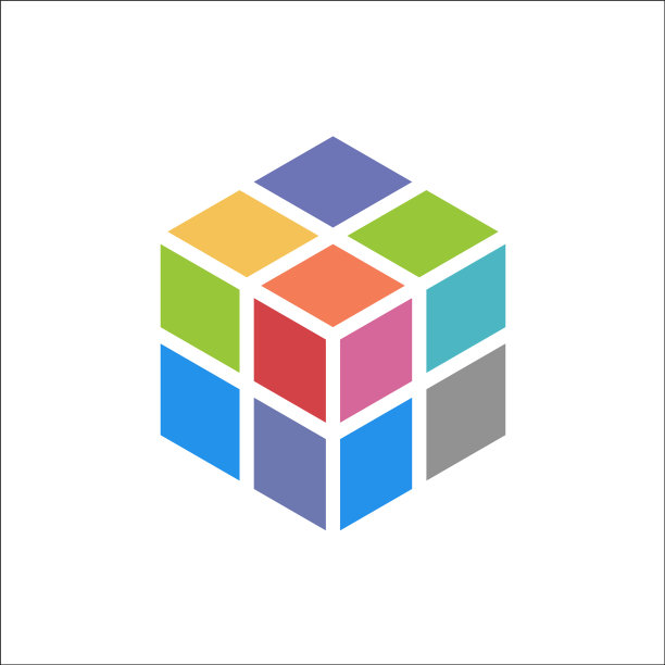 魔方logo设计图标色彩缤纷图片下载