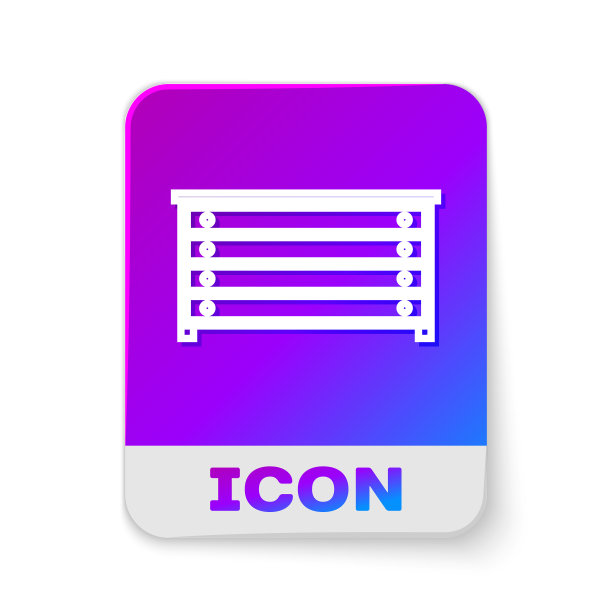 白色线衣柜抽屉图标孤立在白色图片下载