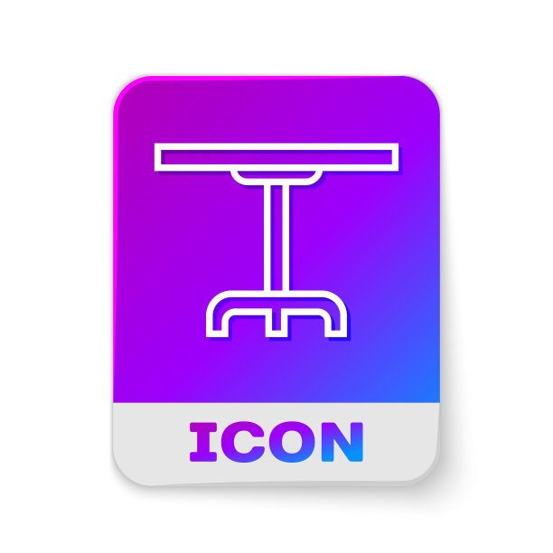 白线圆桌图标隔离在白色图片下载