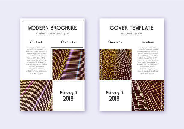 商业封面设计模板集金抽象图片下载