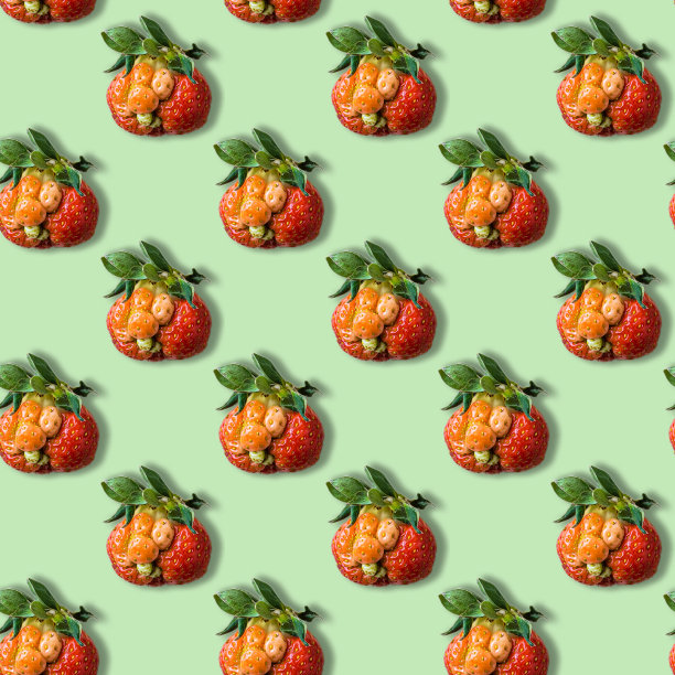 丑陋的草莓无缝图案。图片下载