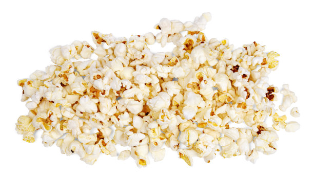 白面包上一堆脆脆的爆米花。图片下载