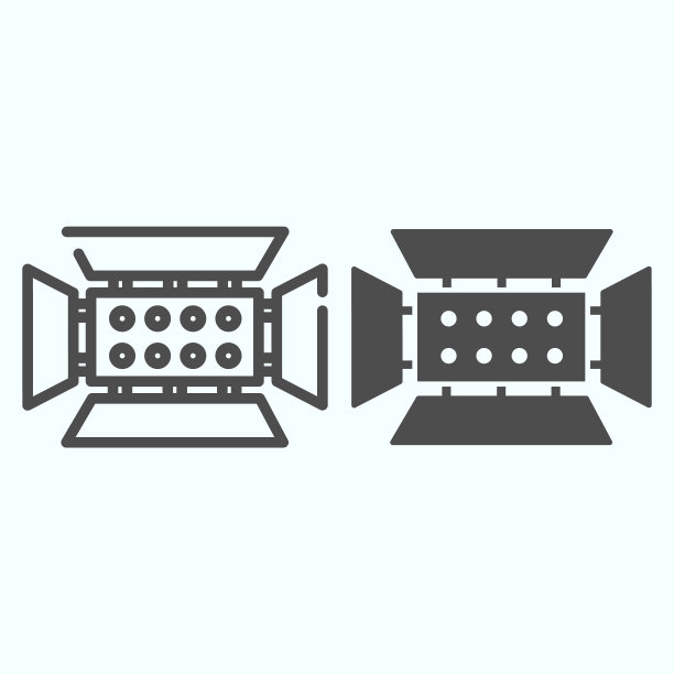 聚光灯线和固体图标灯的电源照明图片下载