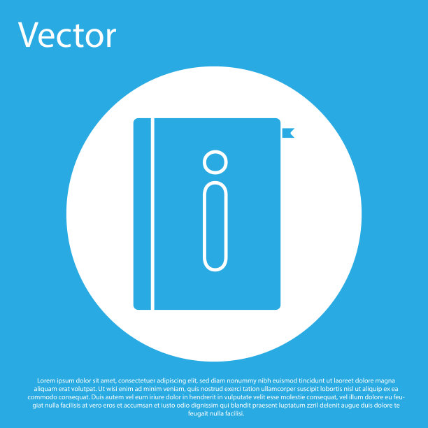 蓝色用户手册图标隔离在蓝色背景图片下载