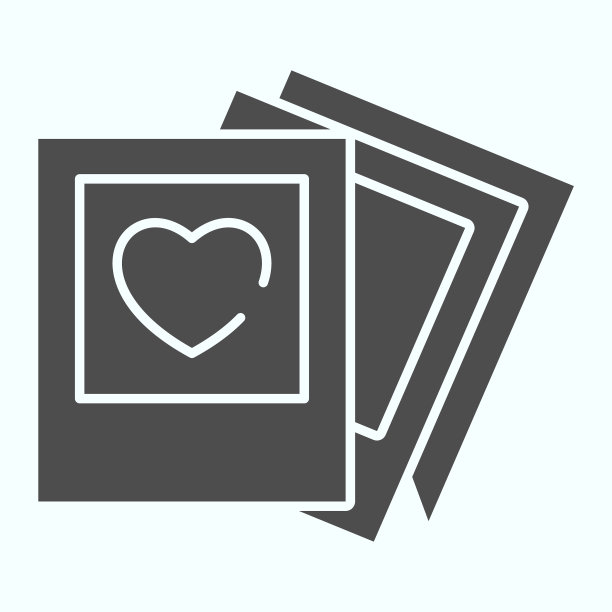 图库照片实线图标三张照片图片下载