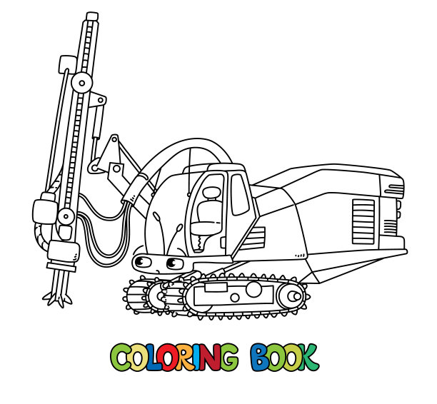 钻井大卡车。汽车的眼睛。彩色书图片下载