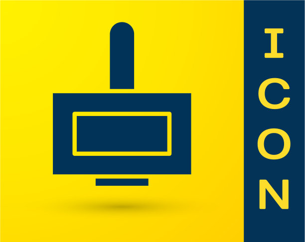 蓝色指甲油瓶图标孤立在黄色上图片下载