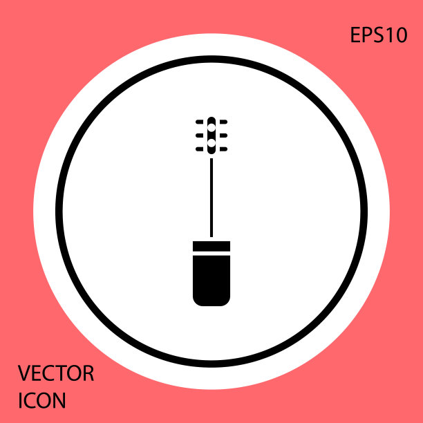 黑色睫毛膏刷图标孤立在红色图片下载