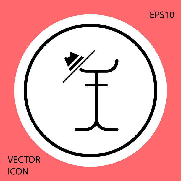 黑色外套站图标孤立在红色背景图片下载