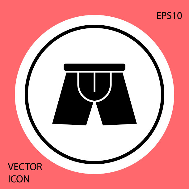 黑人内裤的图标被隔离在红色上图片下载