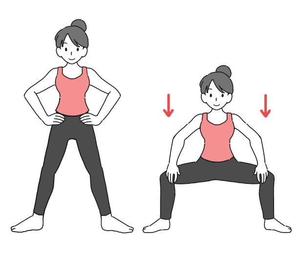 一个女人蹲着的插图图片下载