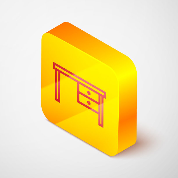 等距线办公桌图标孤立在灰色图片下载