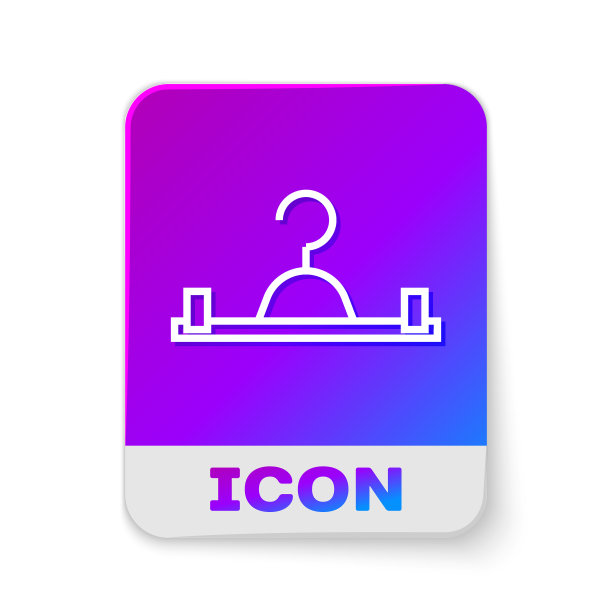 白色线衣架衣柜图标孤立在白色图片下载